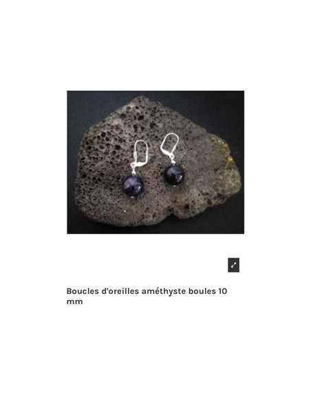 Boucles d'oreilles de pierres naturelles acier rond