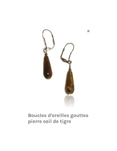 Boucles d'oreilles de pierres naturelles acier...