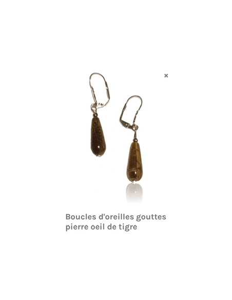 Boucles d'oreilles de pierres naturelles acier formes
