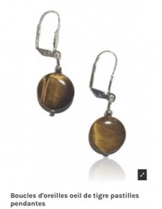 Boucles d'oreilles de pierres naturelles acier formes
