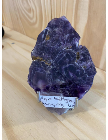 plaque polie Amethyste chevron