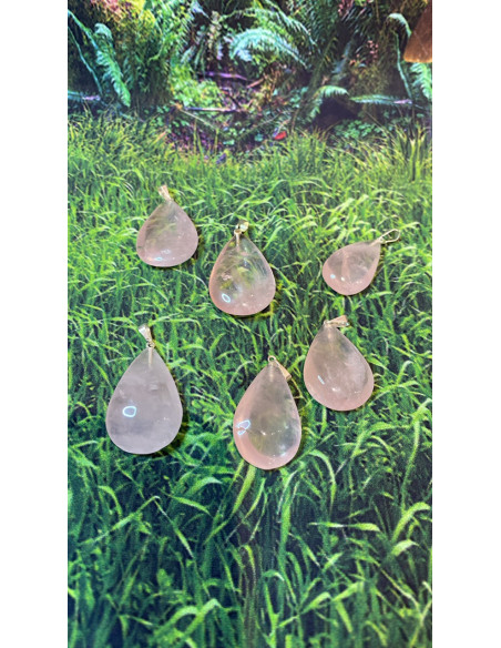 Quartz rose pendentif goutte