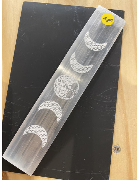 sélénite blanche barre gravure lunaisons