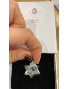 Pendentif Cristal de roche merkaba
