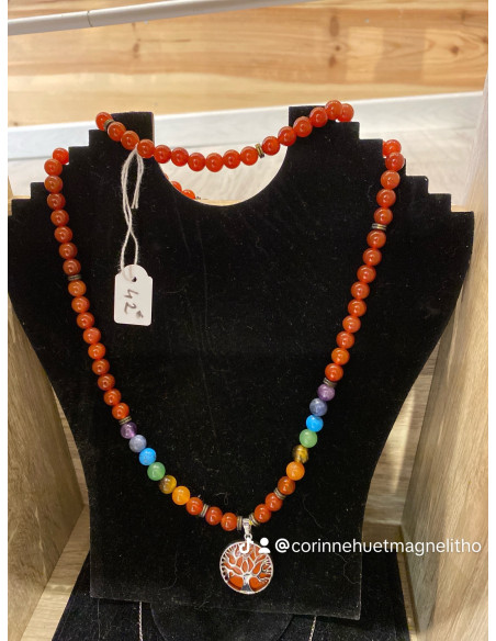 mala sardoine 7 chakras 8mm