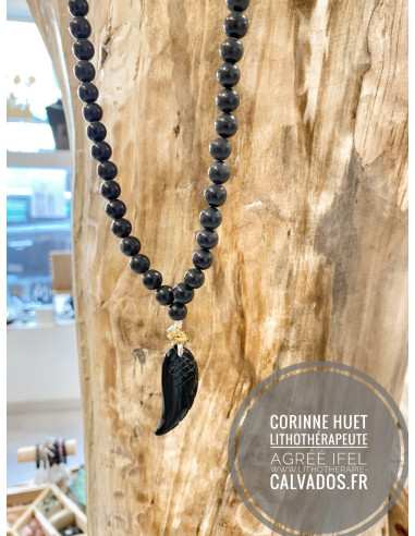 mala onyx noir 8mm aile ange