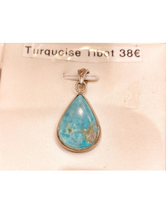 Turquoise Tibet pendentif encerclé