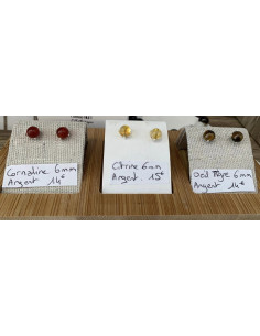 Clous d'oreilles 6mm argent