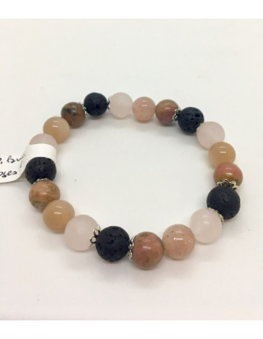 Bracelet Émotions pierre de lave rhodonite...