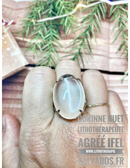 bagues réglables acier et pierres naturelles