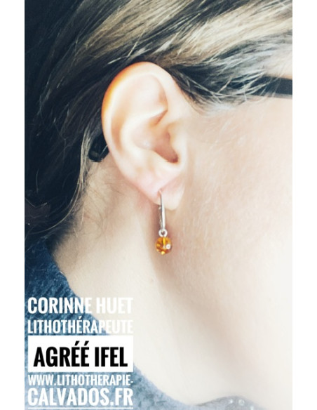 Boucles d'oreilles dormantes Ambre