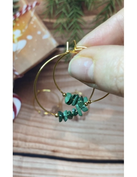 copy of Créoles dorées et pierres naturelles