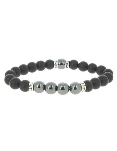 copy of Bracelet homme mix onyx noir mat et jaspe...