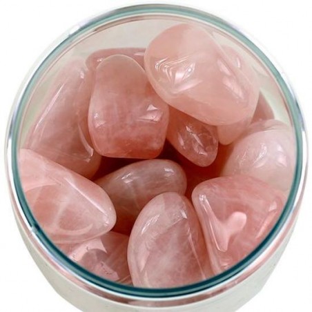 pierre roulée quartz rose poli