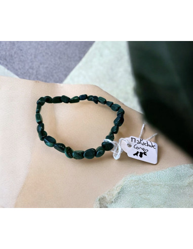 Bracelet malachite grains