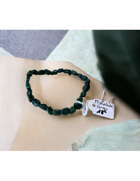 Bracelet malachite grains