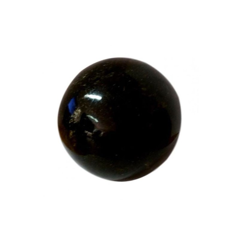 Sphère obsidienne dorée