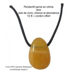 pendentif citrine percé