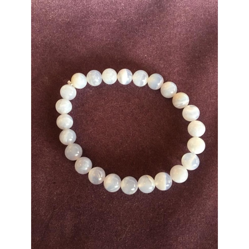 bracelet calcédoine bleue