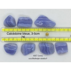 calcedoine bleue pierre roulee