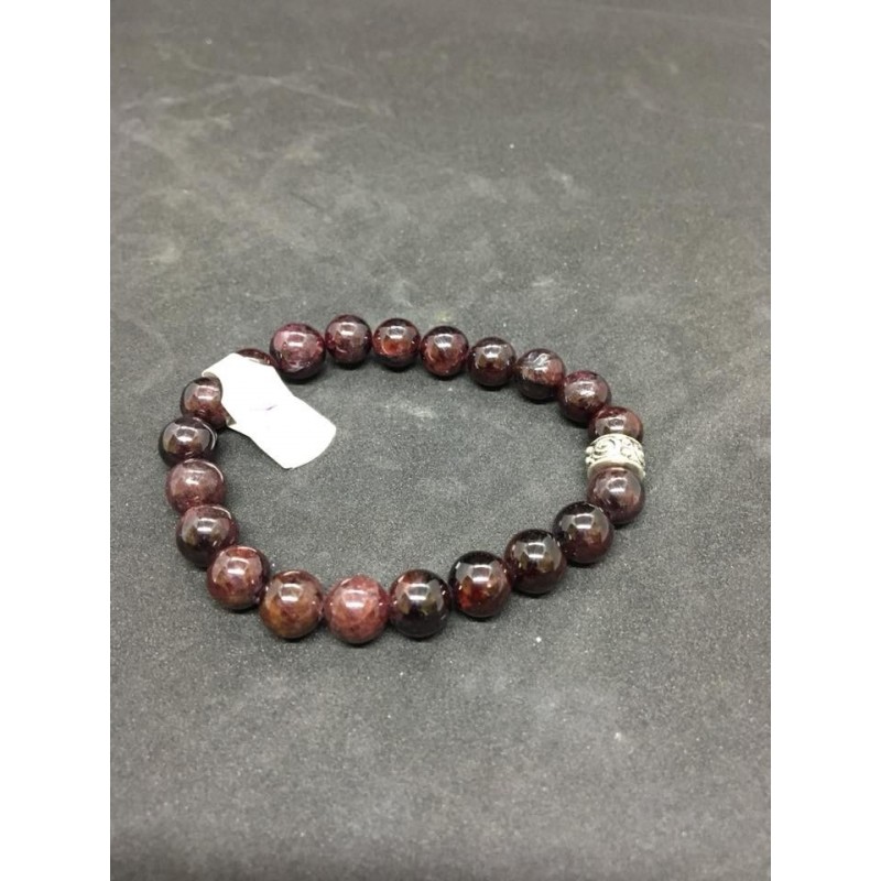 bracelet grenat et rondelle spirale