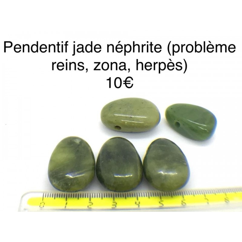 Pendentif jade nephrite pierre percé