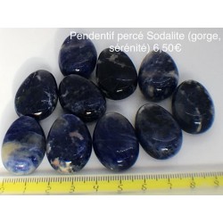 Pendentif sodalite pierre percée 2